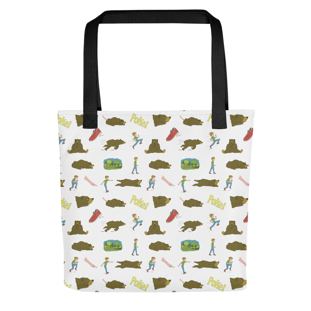 don't poke the bear all over print tote bag