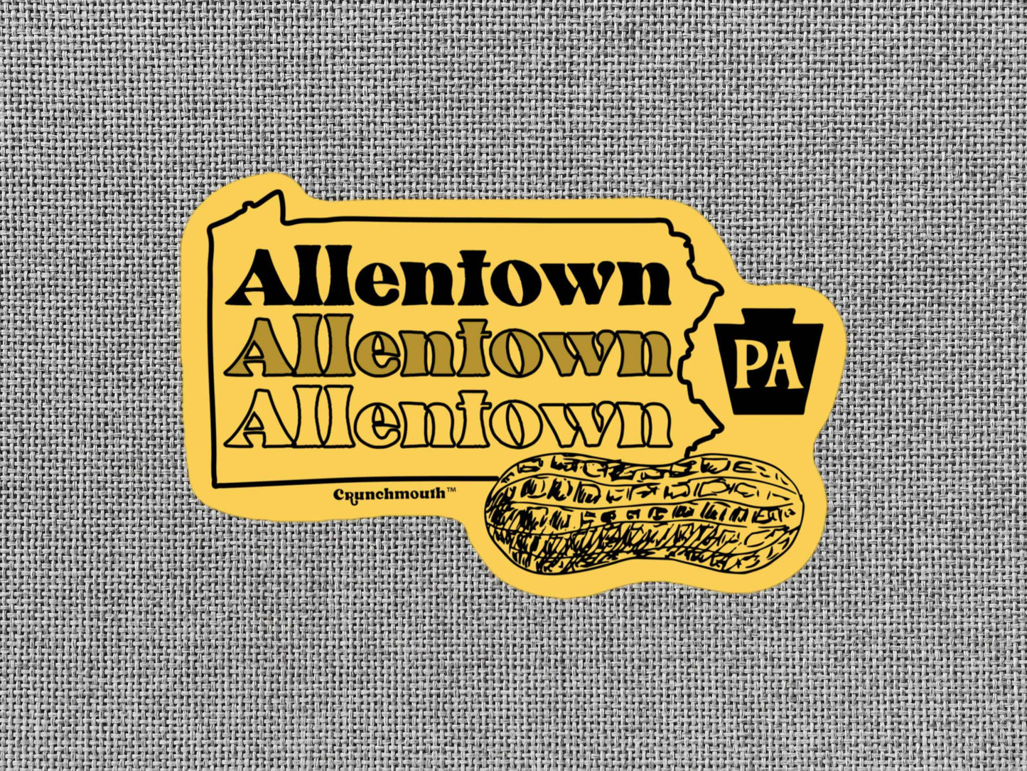 allentown sticker, peanut city, gray textured background