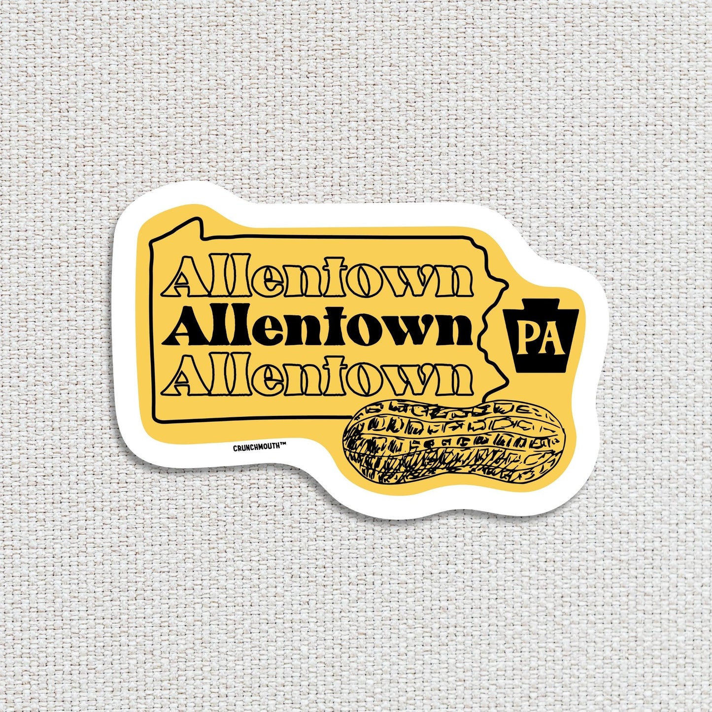 allentown travel luggage sticker, textured fabric design background
