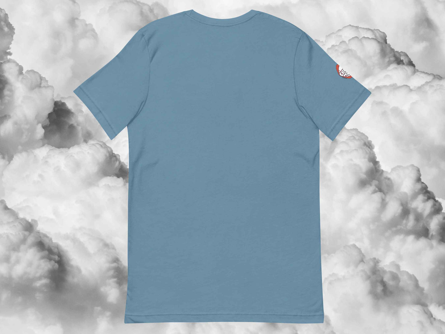 ann arbor shirt, retro t shirts, back, flat, puffy white cloud background