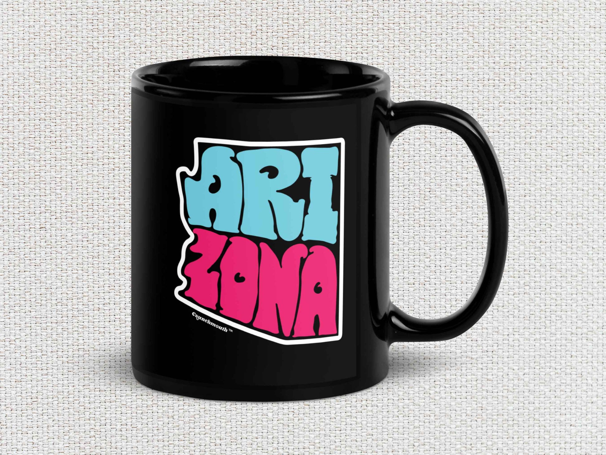 arizona souvenir coffee mug, 11oz, handle on right, white textured background