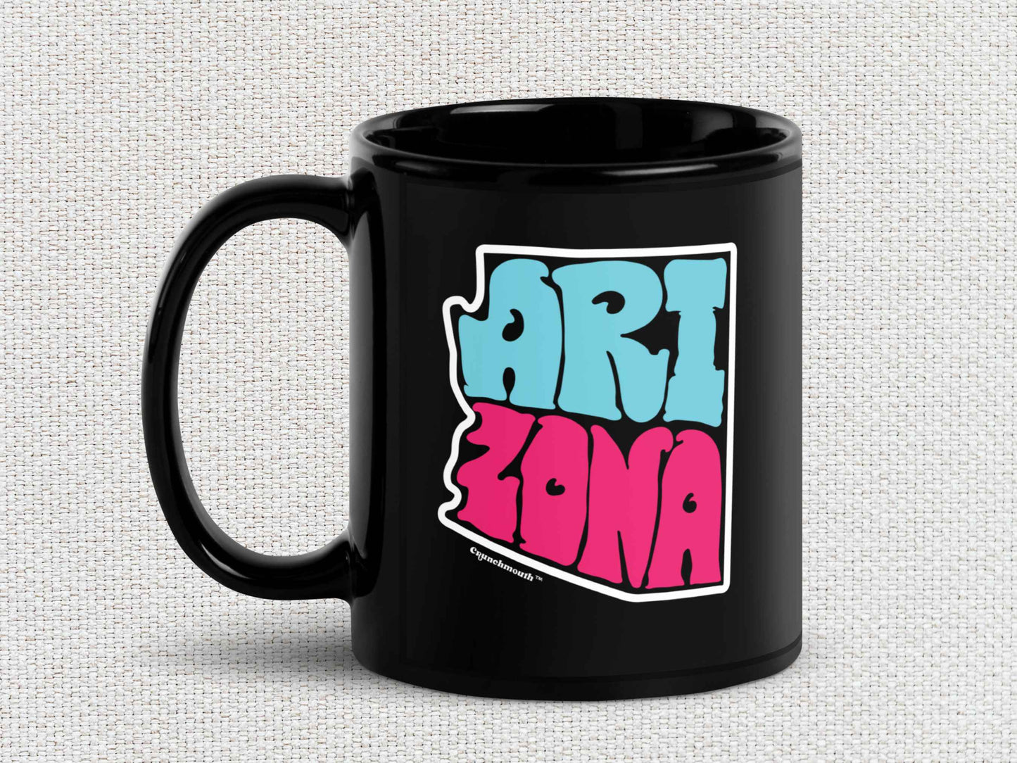 arizona souvenir coffee mug, 11oz, handle on left, white textured background