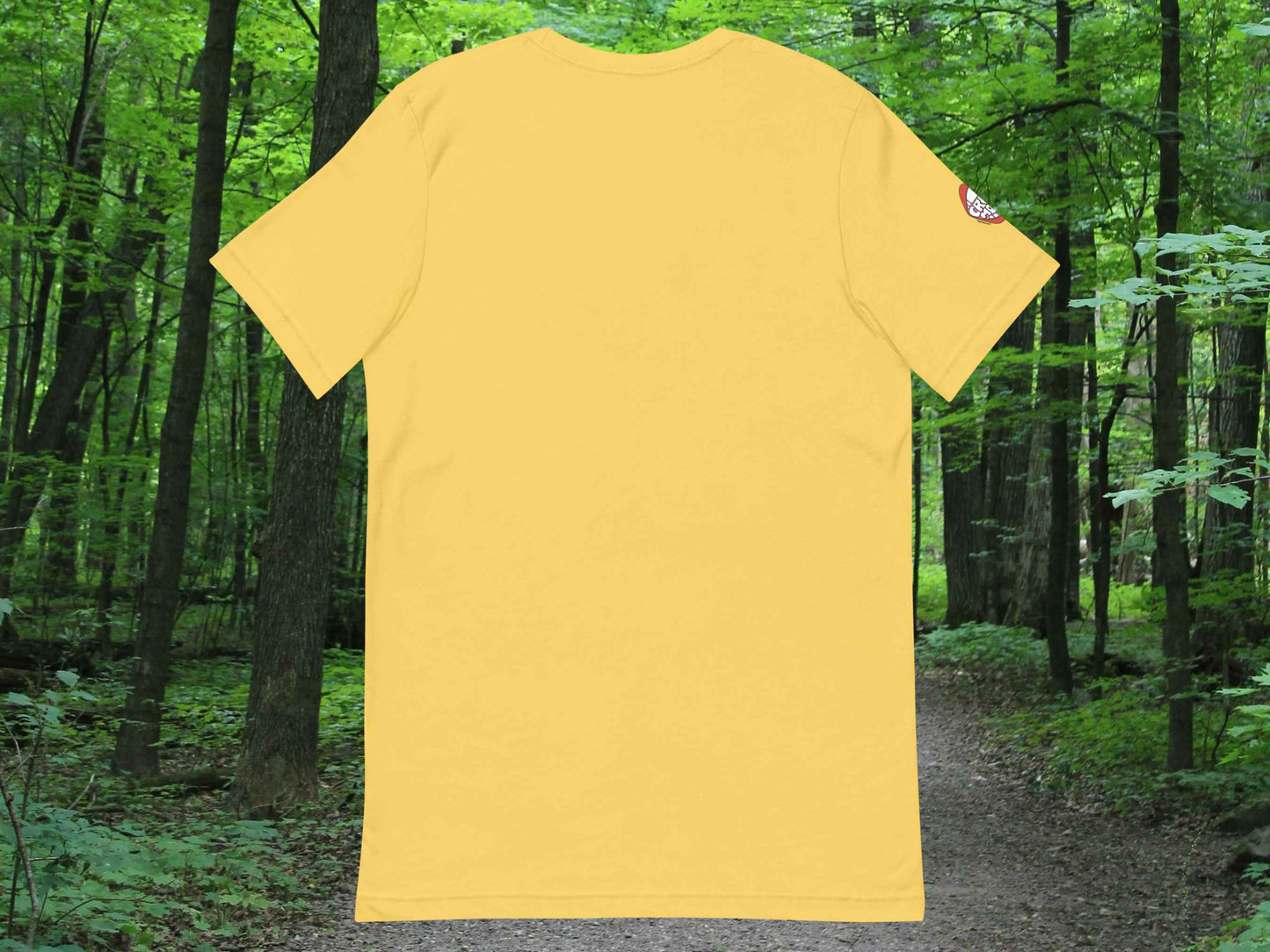 arkansas shirt, souvenir t shirts, flat, back, forest trail background