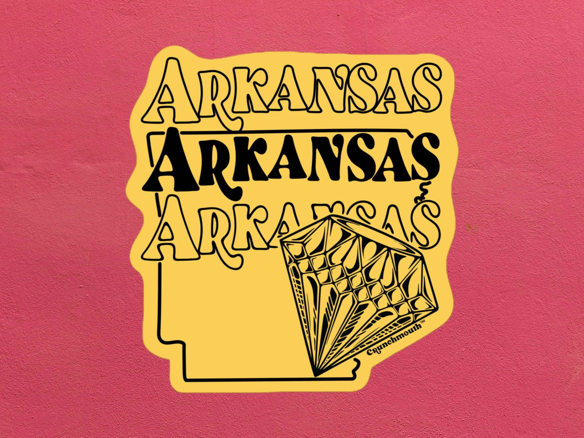 arkansas sticker, travel luggage stickers, rose textured background