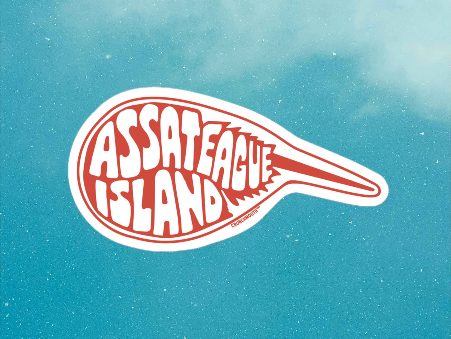 assateague island sticker, blue sky background