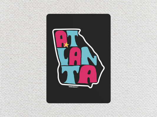 atlanta wall art, 5-in x 7-in, white textured background