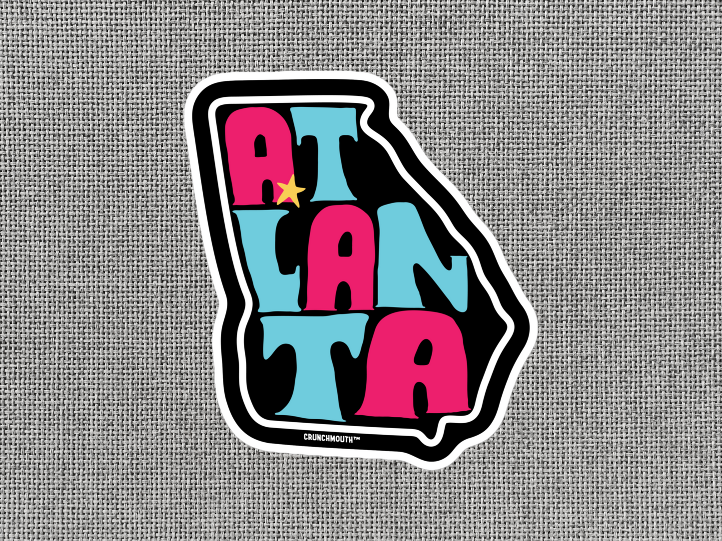 atlanta sticker, gray color textured background