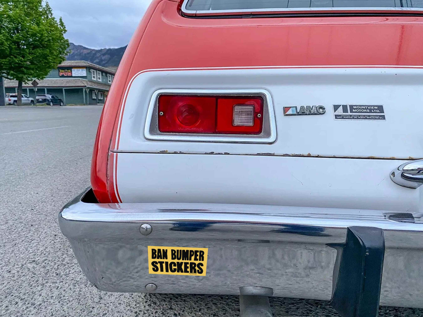 ban bumper stickers bumper sticker, displayed on car bumper