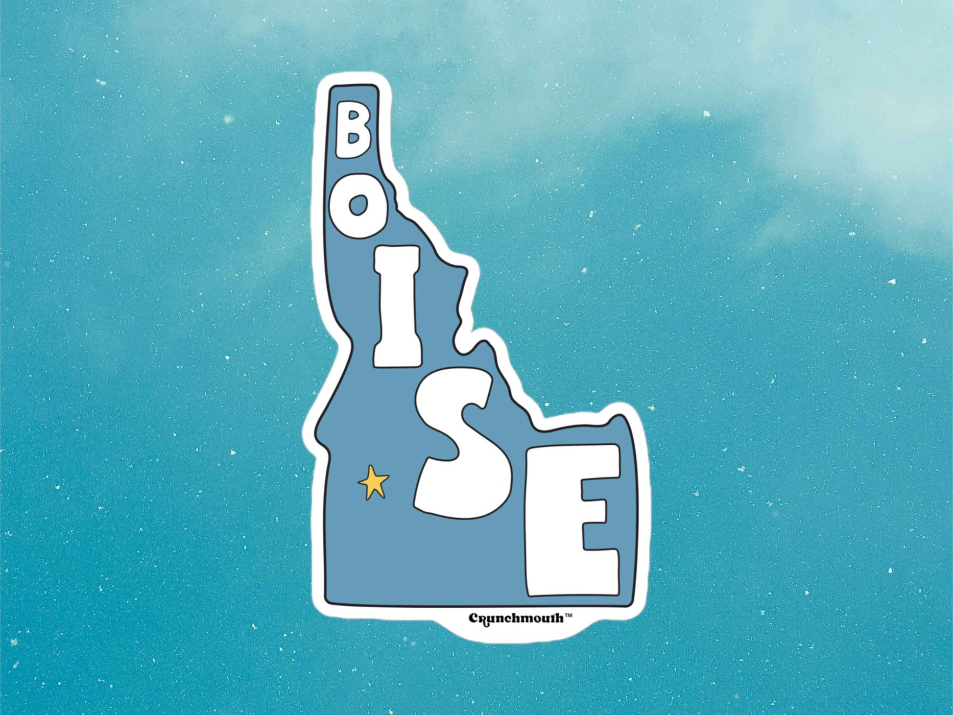 boise sticker, travel luggage stickers, blue sky background