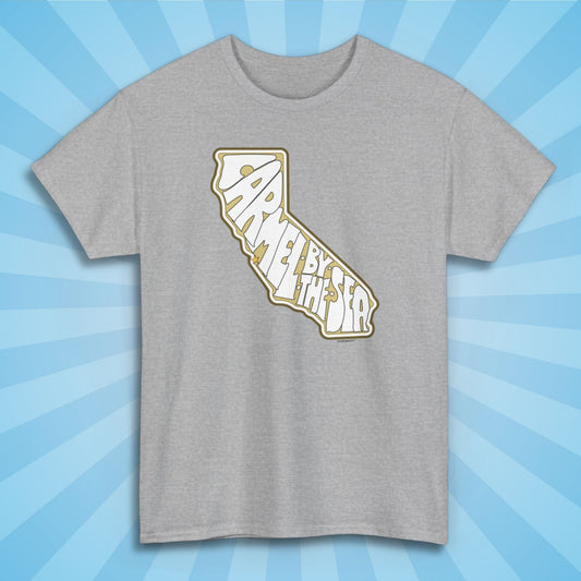 carmel california souvenir tshirt, sport grey color, sun rays design background