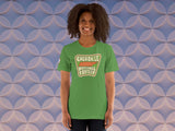 cherokee national forest tshirt, front, female, geometric pattern background