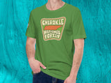 cherokee national forest tennessee t-shirt, front, male, aqua blue background