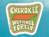 cherokee national forest sticker, blue sky background