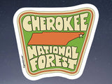 cherokee national forest sticker, starry night sky background