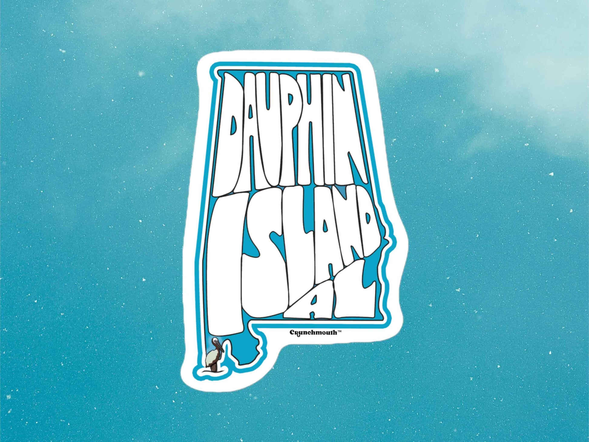 dauphin island sticker, blue sky background