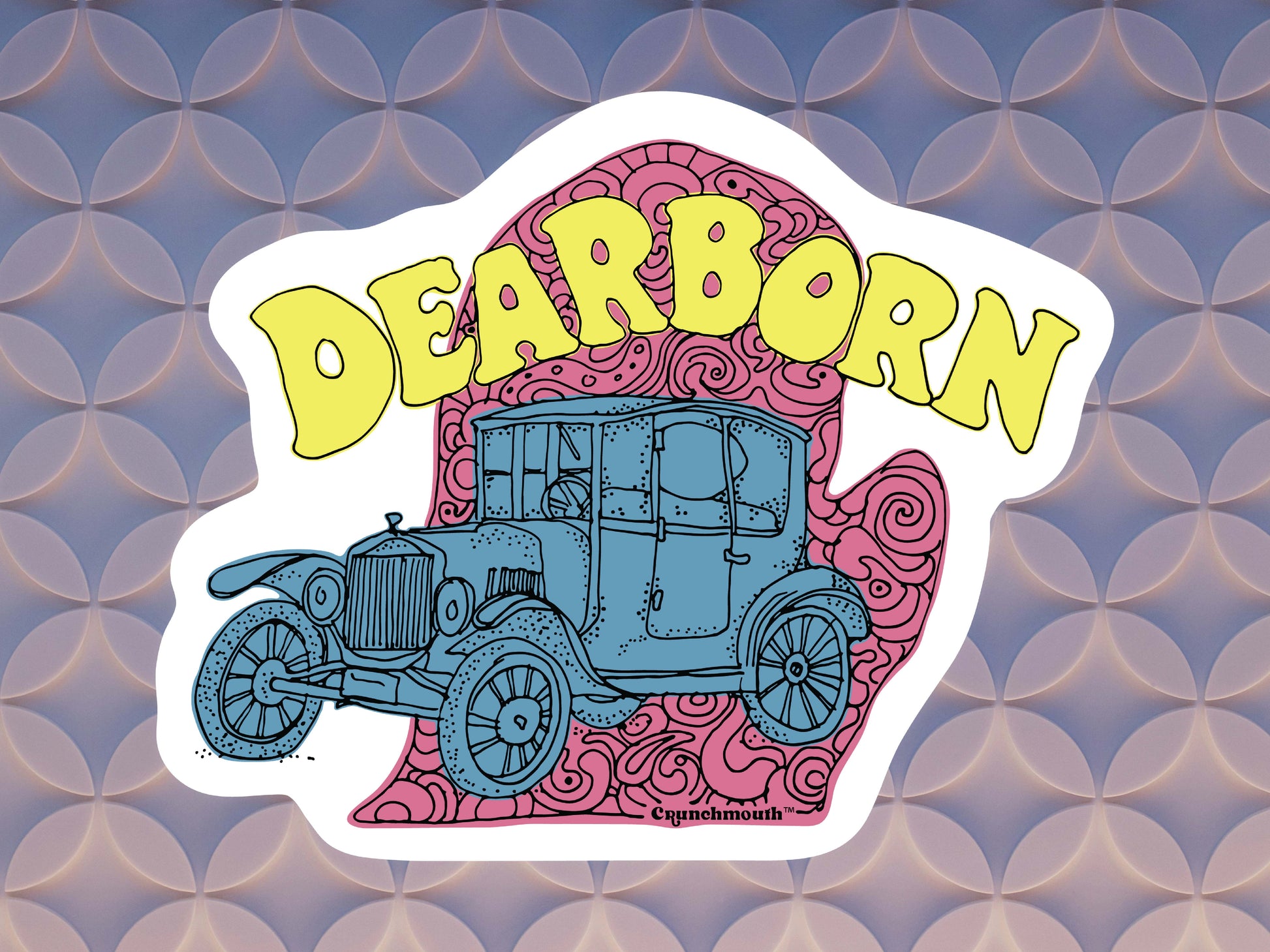 dearborn michigan sticker, geometric pattern background