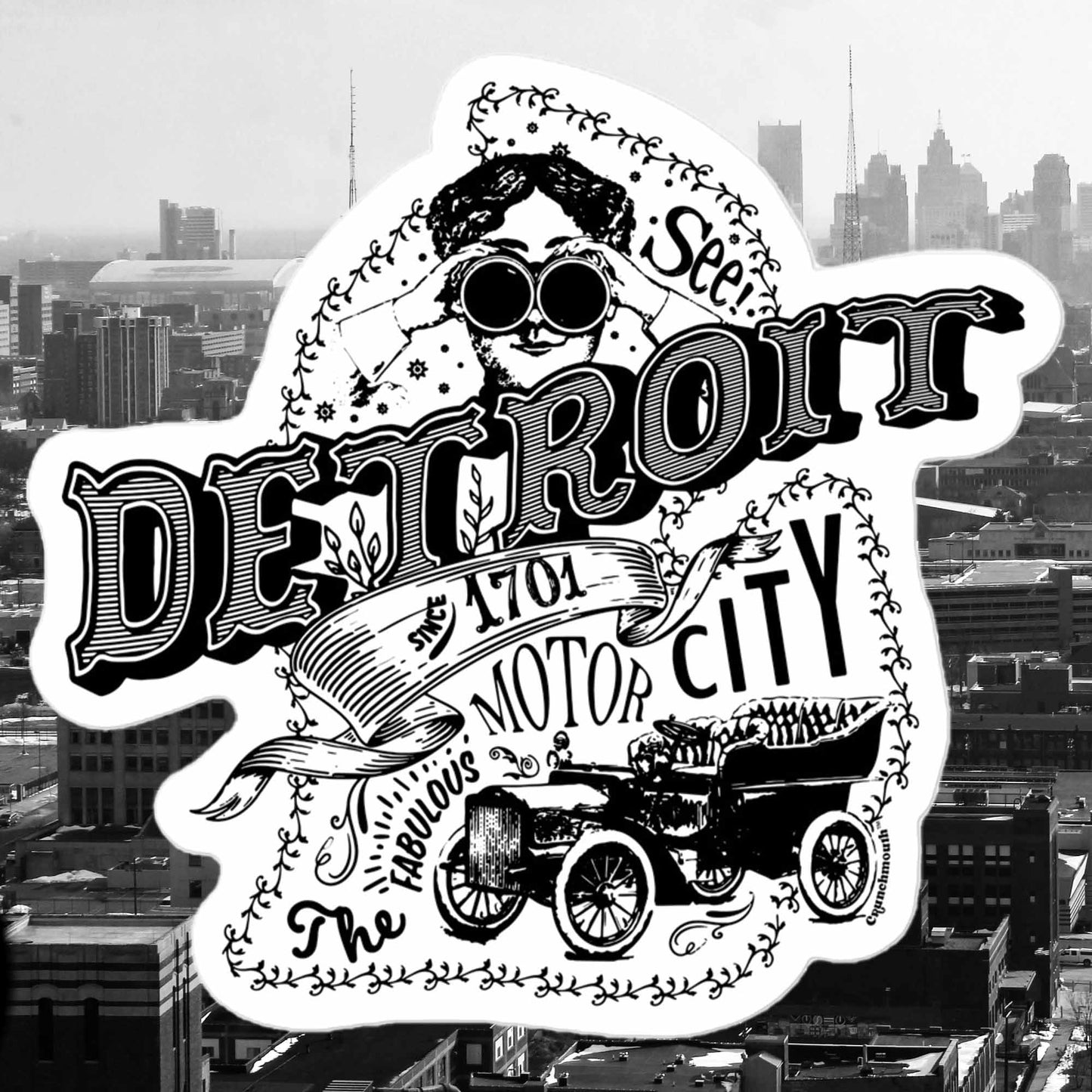 Detroit Vinyl Sticker | Motor City USA | Detroit Michigan