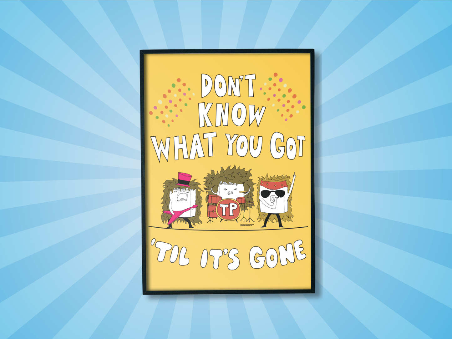 don't know what you got til it's gone funny bathroom wall art, sun ray design background