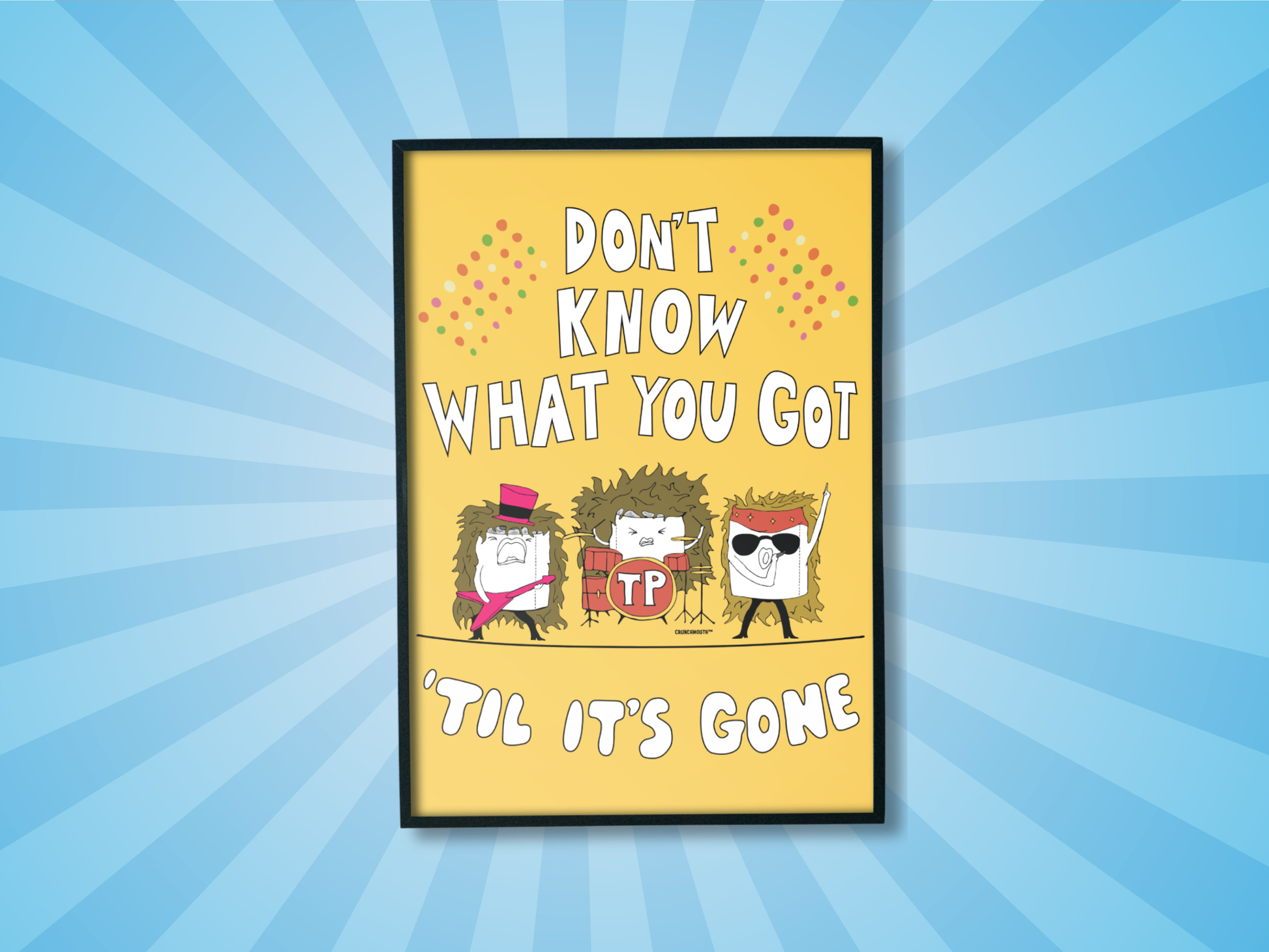 don't know what you got til it's gone funny bathroom wall art, sun ray design background