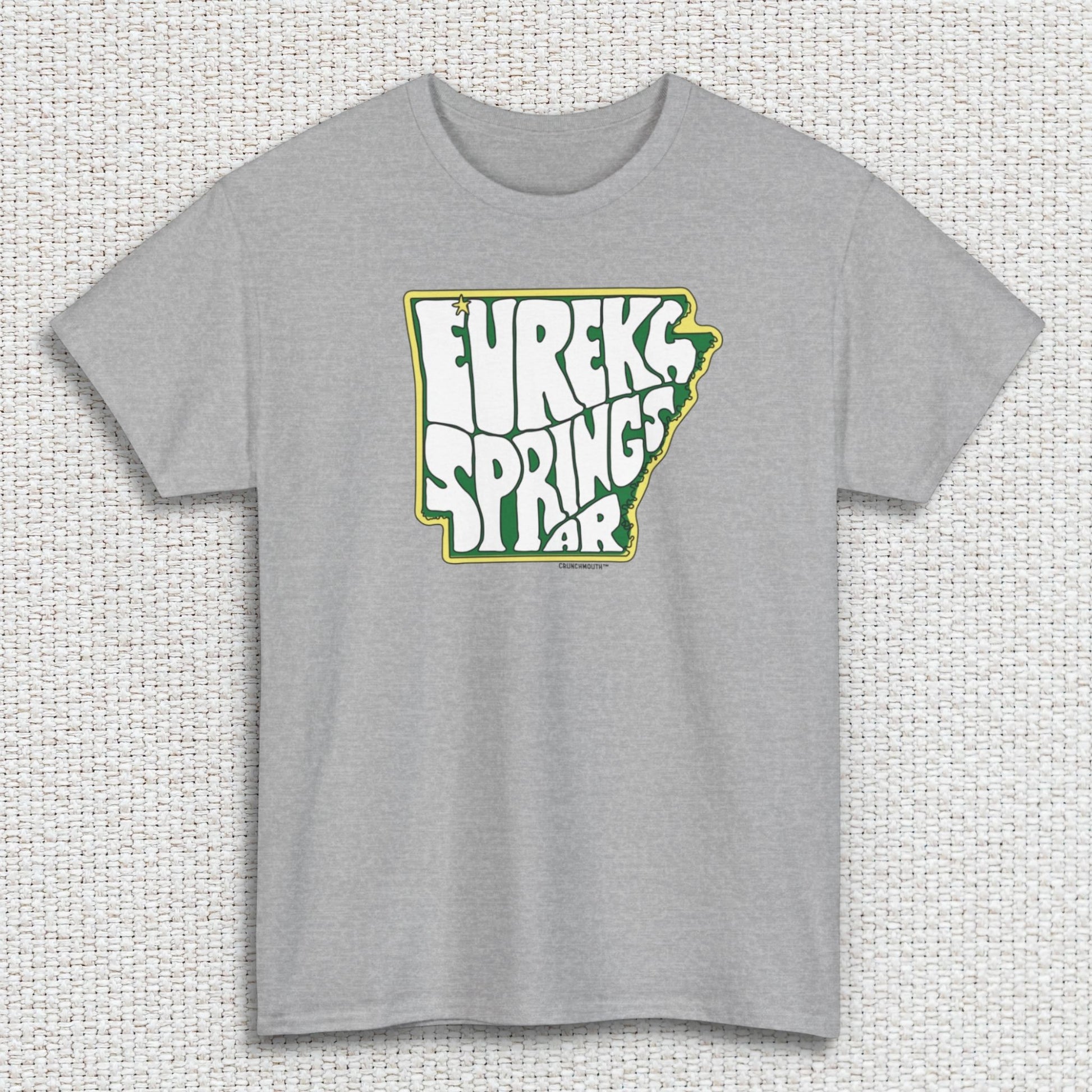 eureka springs shirt, sport grey color, textured fabric background