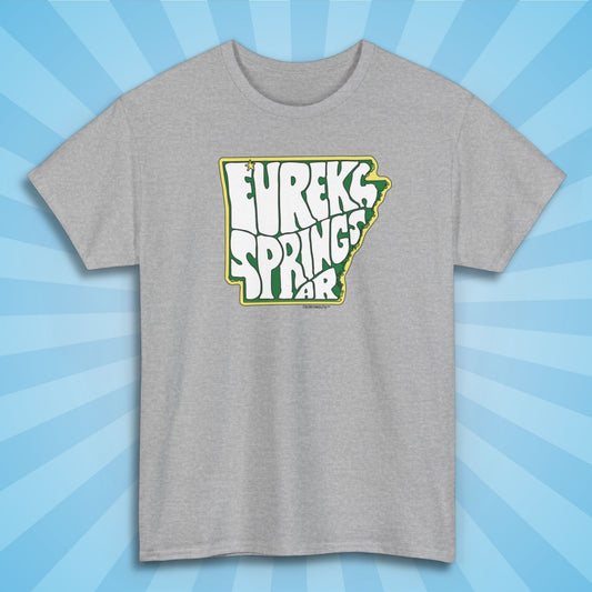 eureka springs shirt, sport grey color, sun rays background