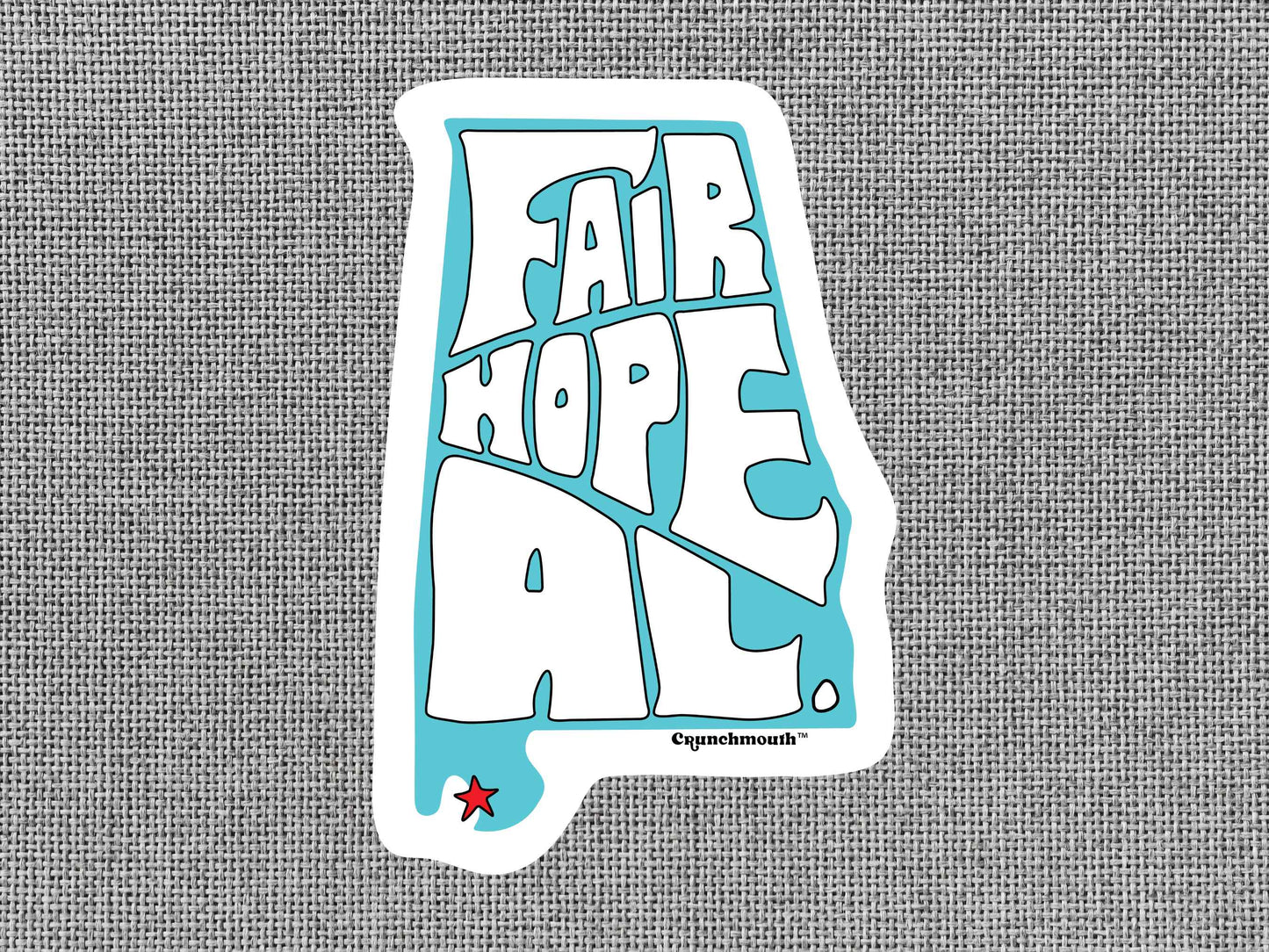 fairhope alabama sticker, gray textured background