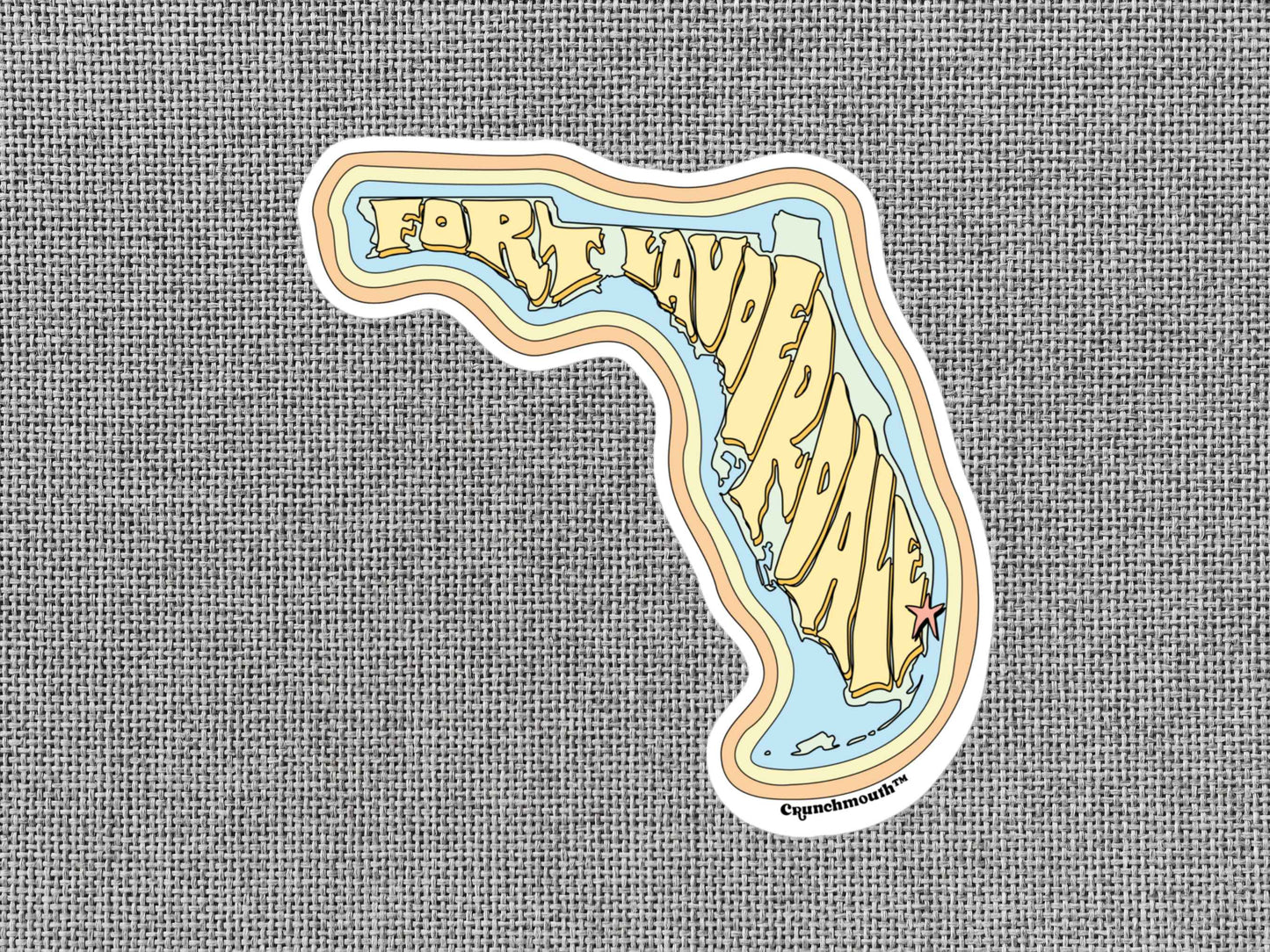 fort lauderdale sticker, gray textured background