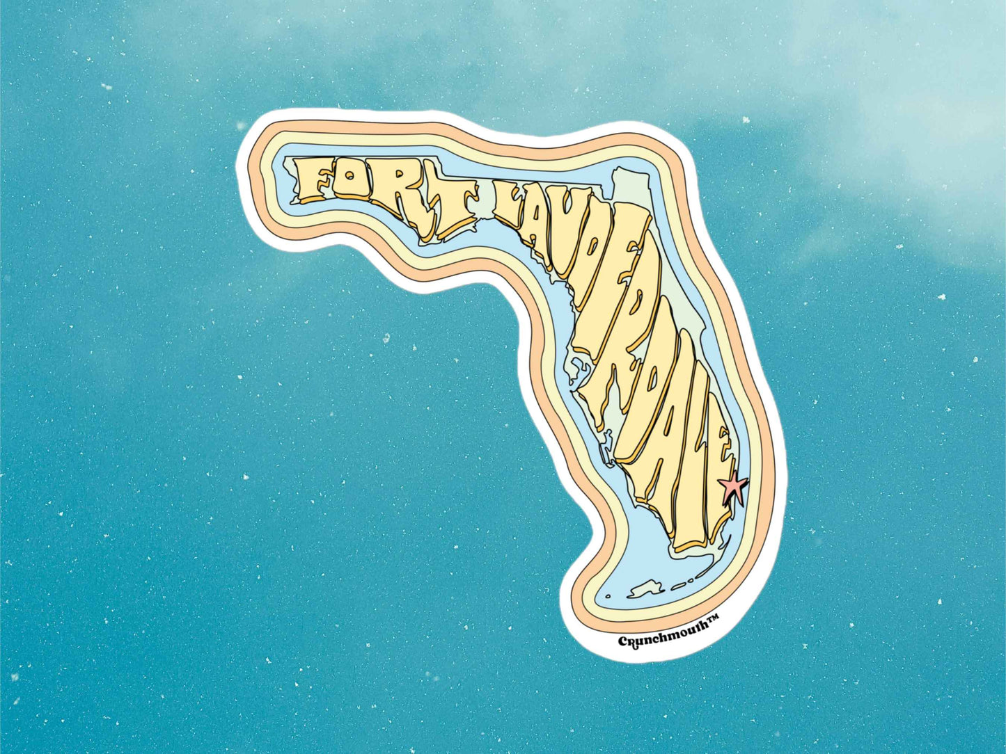 fort lauderdale sticker, blue sky background