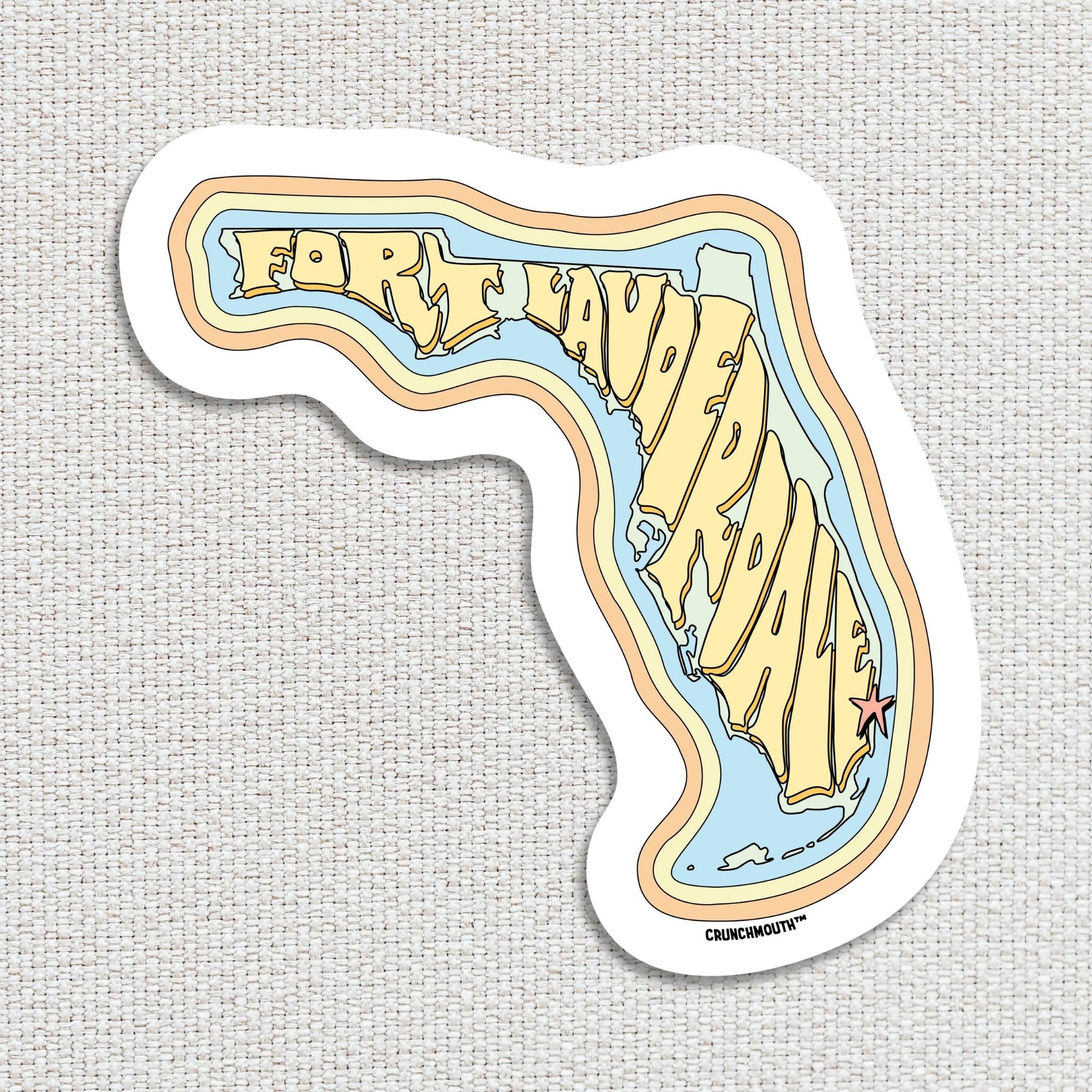 fort lauderdale sticker, textured fabric background