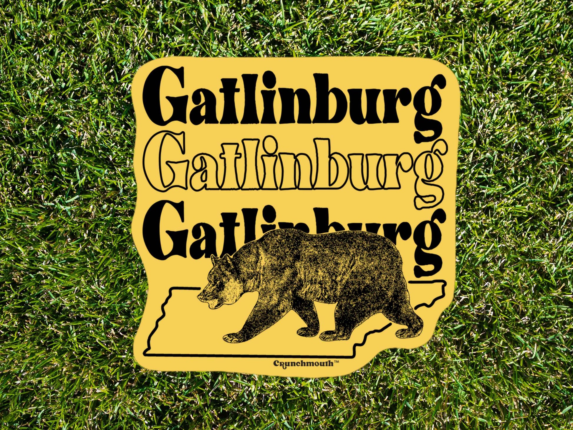 gatlinburg sticker, travel luggage stickers, green grass background