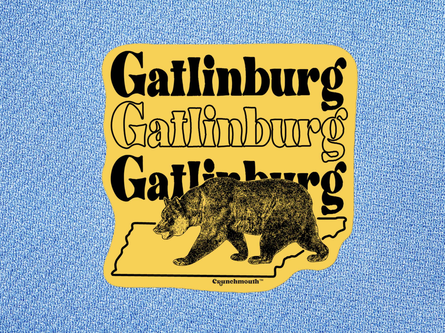 gatlinburg sticker, travel luggage stickers, blue textured background