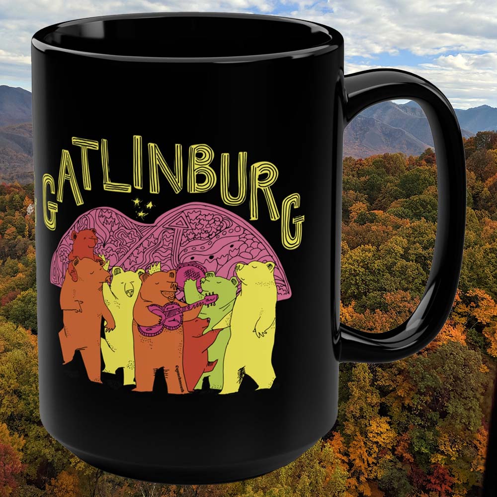 gatlinburg tennessee dancing bears large coffee mug