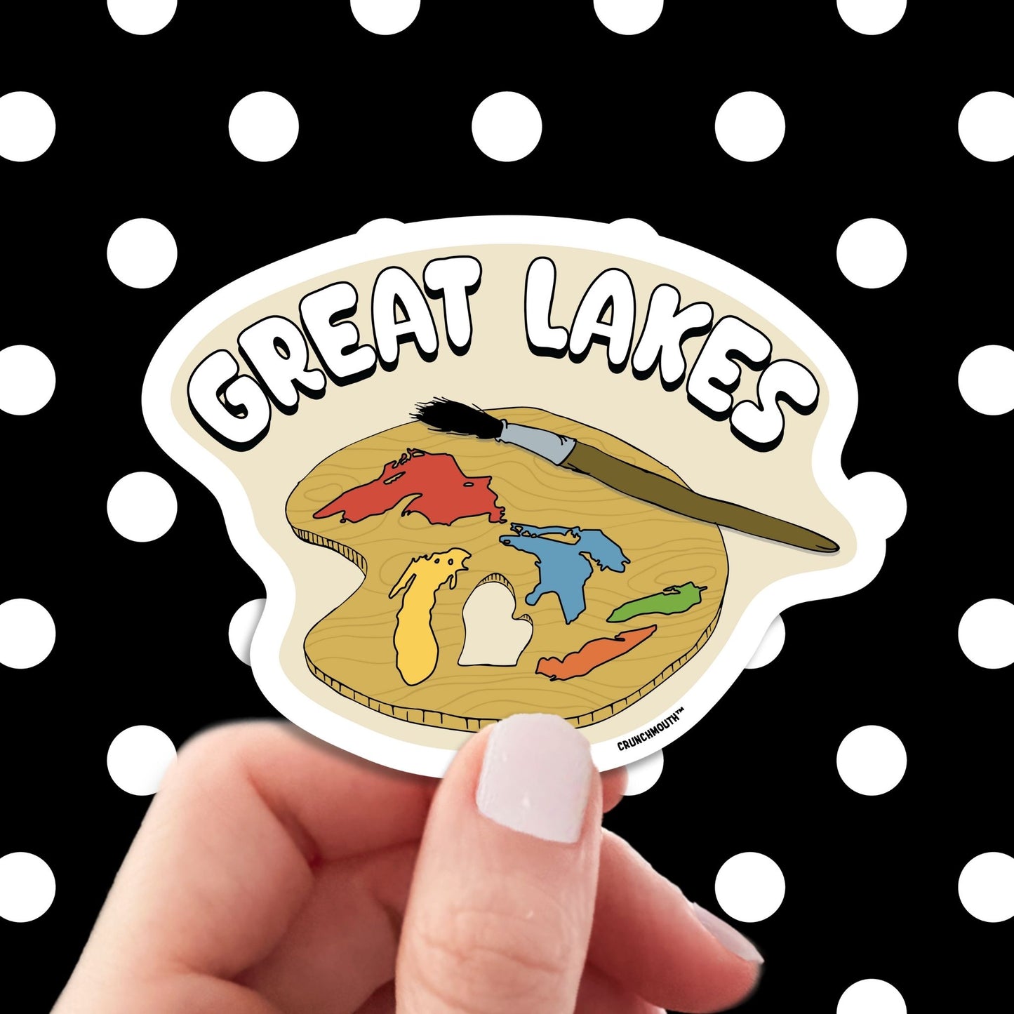 great lakes travel luggage sticker, polka dots pattern design background
