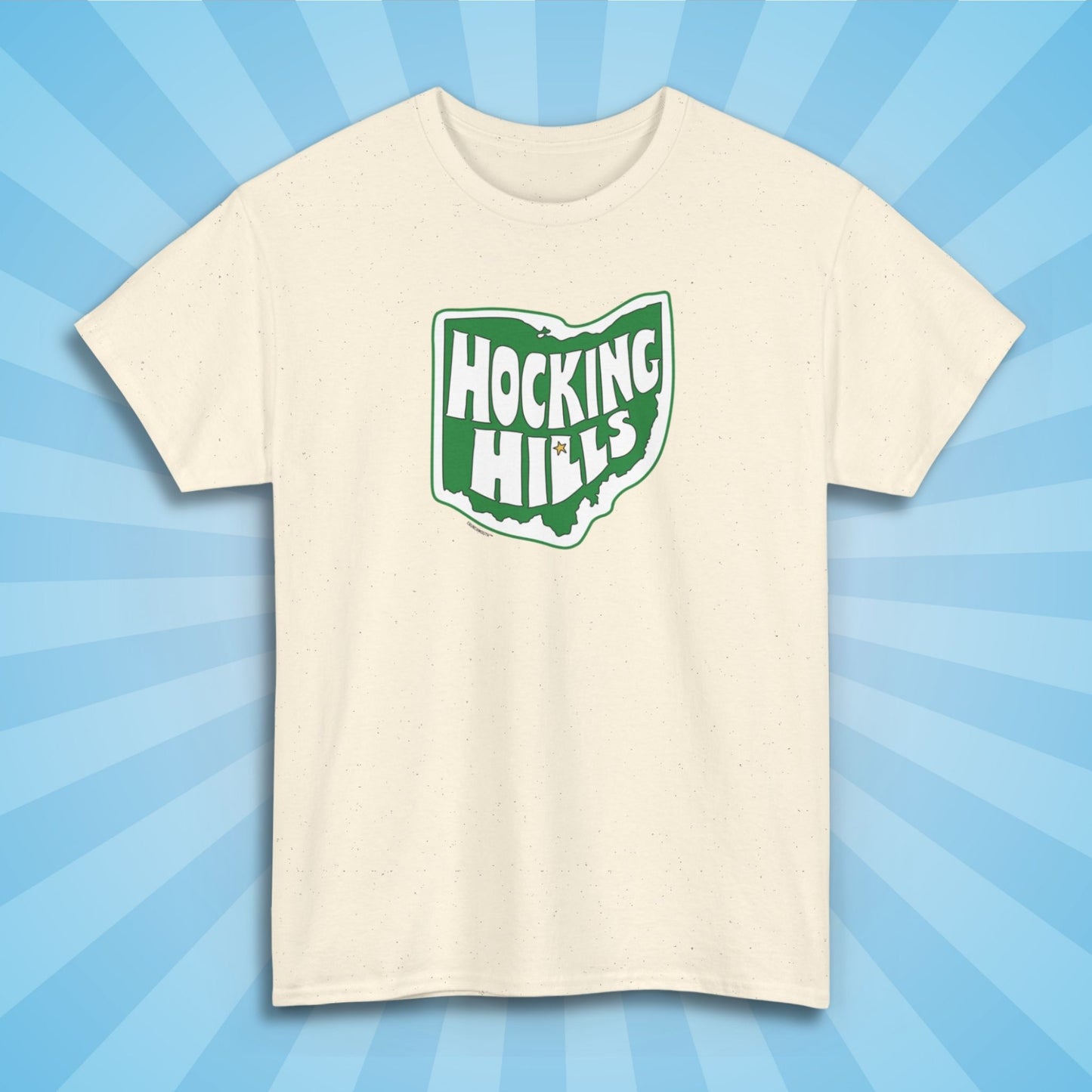 hocking hills ohio state park shirt, natural color, sun rays design background