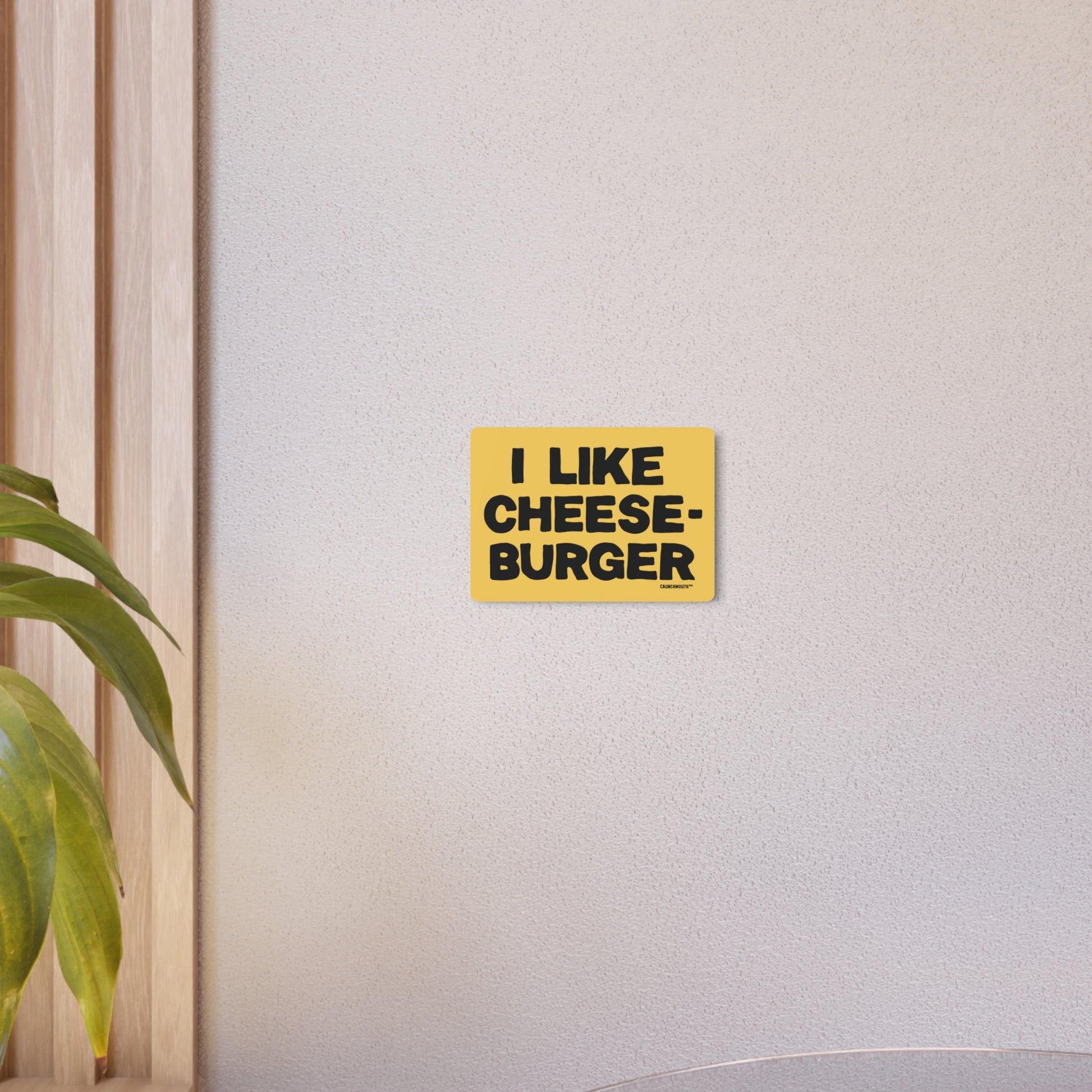 i like cheeseburger metal wall art, 10x8, light colored wall background