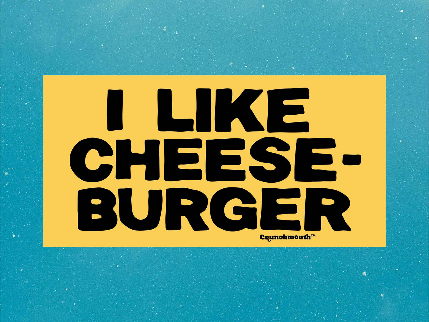 i like cheeseburger sticker, funny bumper stickers, blue sky background