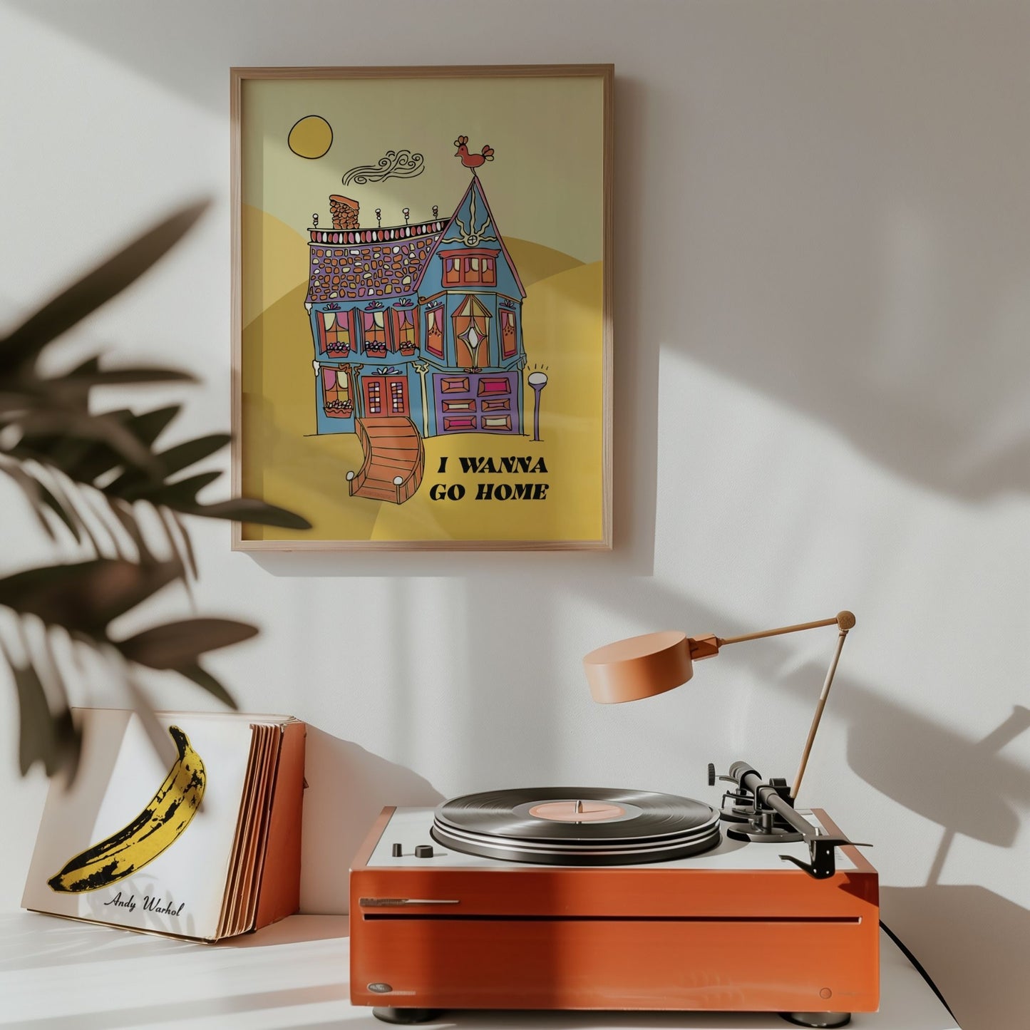 i wanna go home frameable wall art, displayed in context