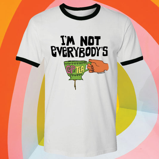 i'm not everybody's cup of tea retro style ringer tee