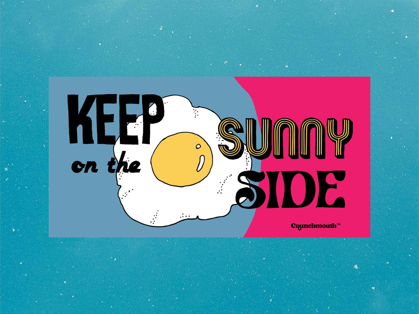 keep on the sunny side bumper sticker, hippie bumper stickers, blue sky background