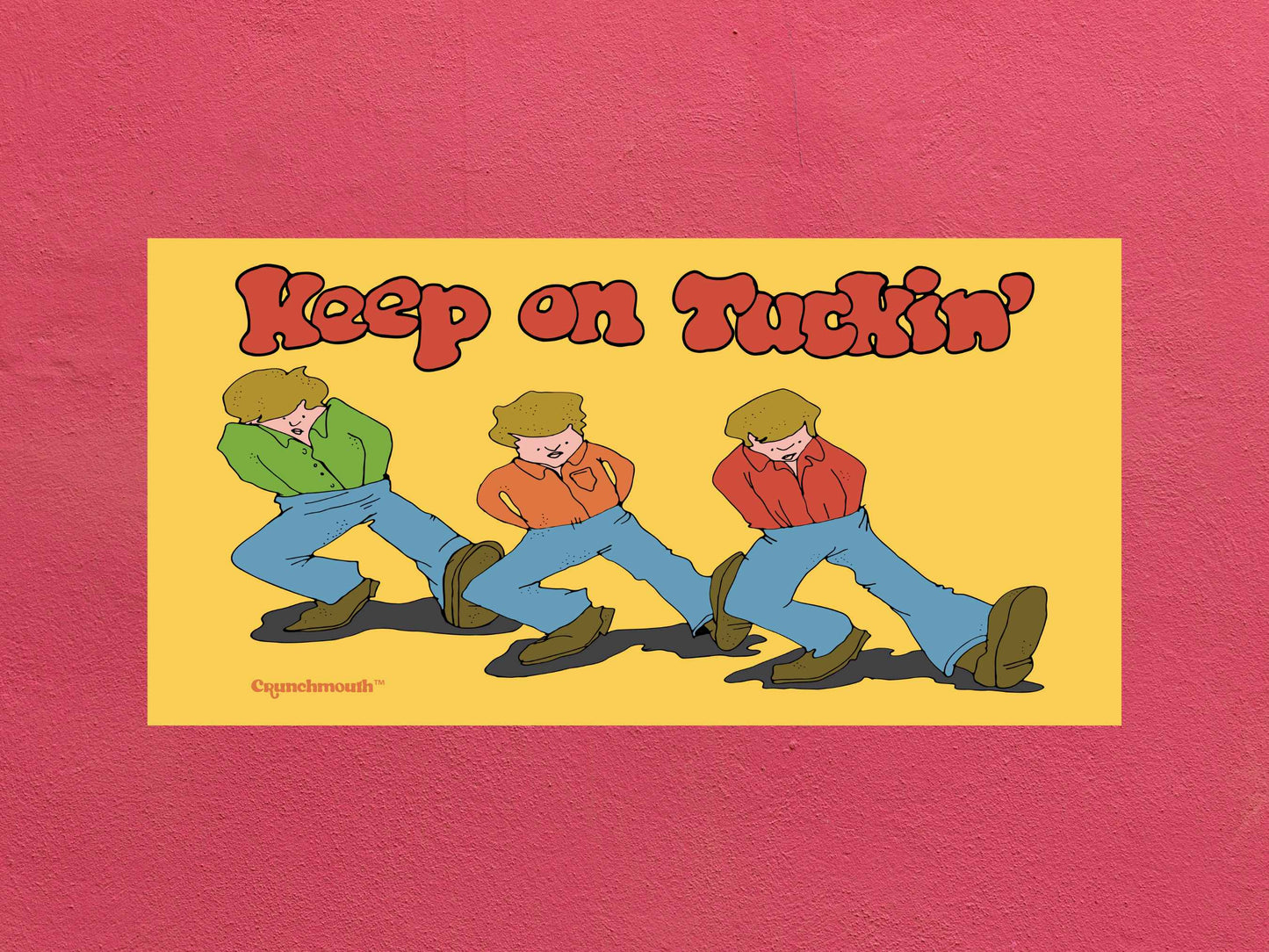 keep on tuckin' bumper sticker, funny bumper stickers, rose textured background