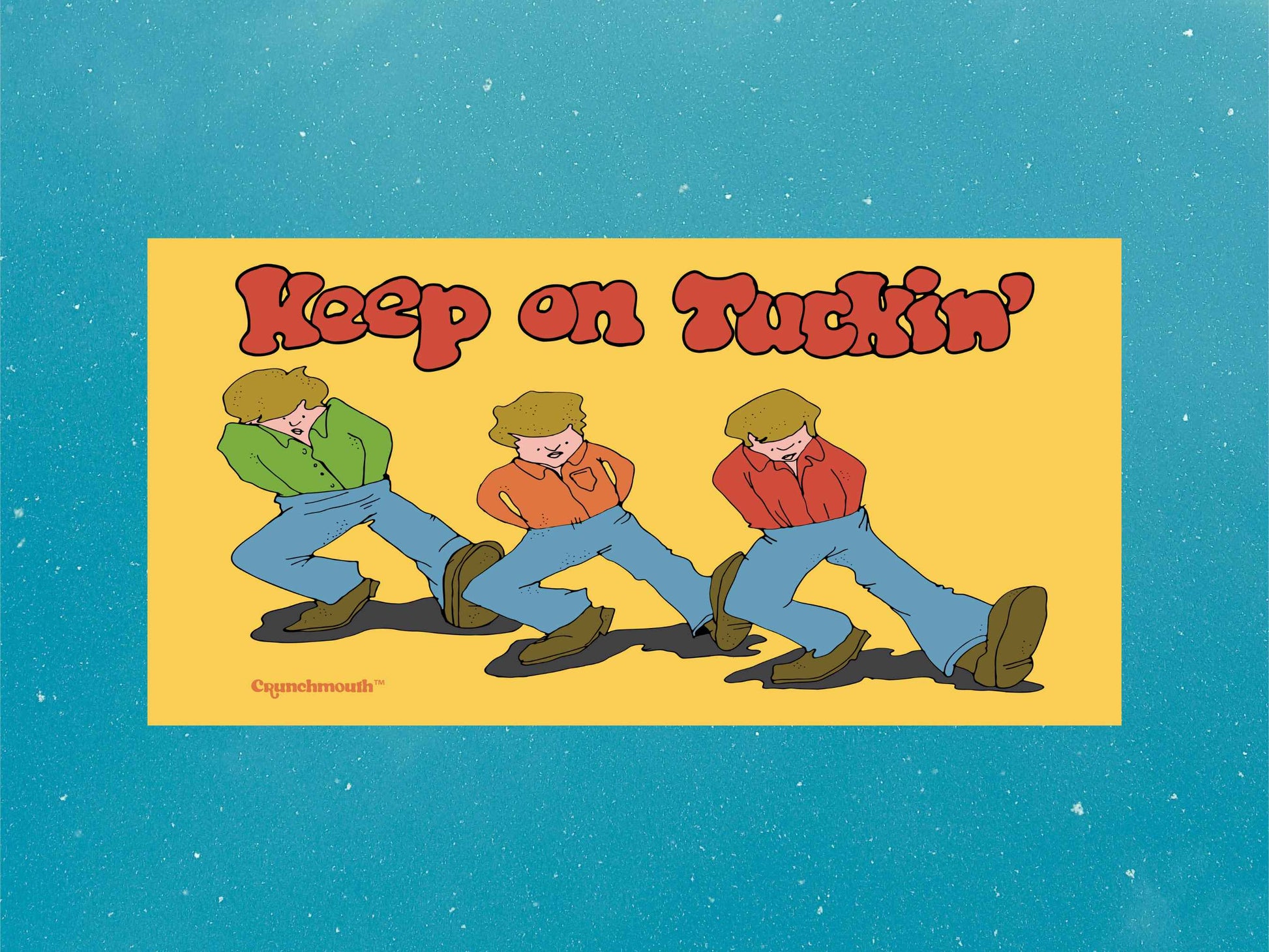 keep on tuckin' bumper sticker, funny bumper stickers, blue sky background