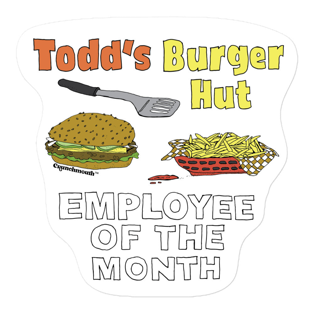 todd's burger hut vinyl sticker