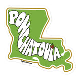 ponchatoula louisiana state map laptop sticker, plain white background