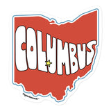columbus ohio laptop sticker, plain white background