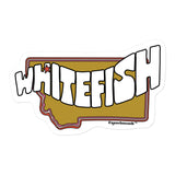 whitefish mt waterproof vinyl sticker, plain white background