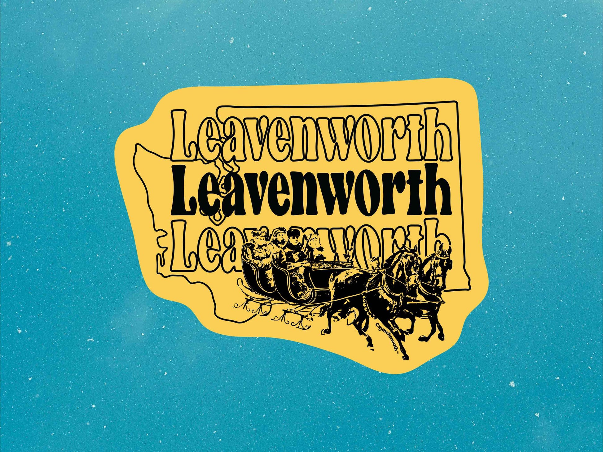 leavenworth sticker, travel luggage stickers, blue sky background