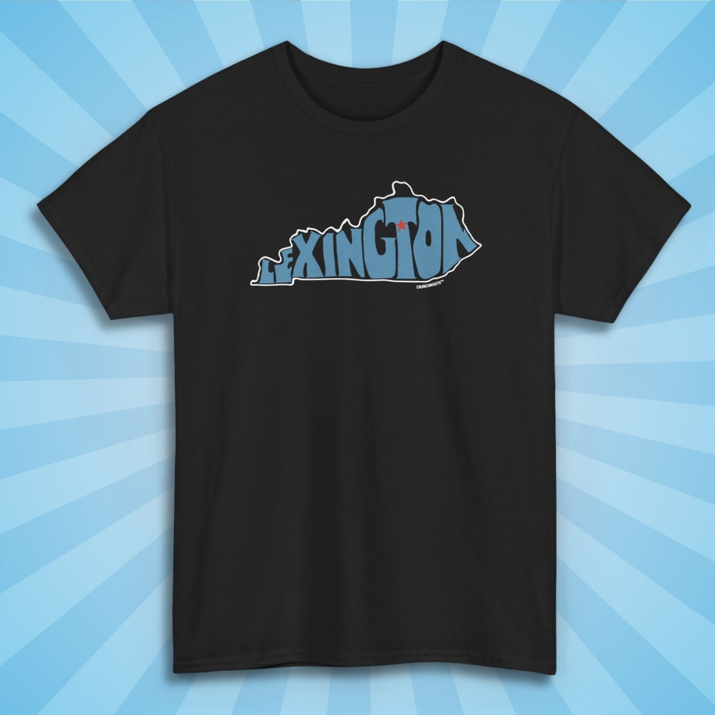 lexington kentucky shirt, black color, sun rays design background