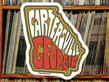 cartersville georgia vinyl sticker, vinyl record shelf background