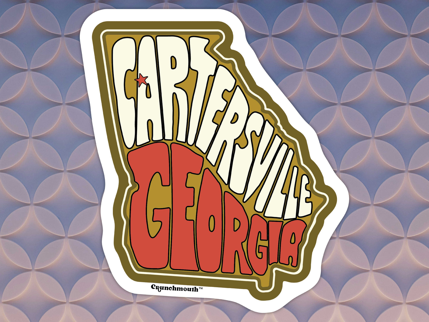 cartersville georgia vinyl sticker, geometric pattern background