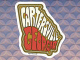 cartersville georgia vinyl sticker, geometric pattern background